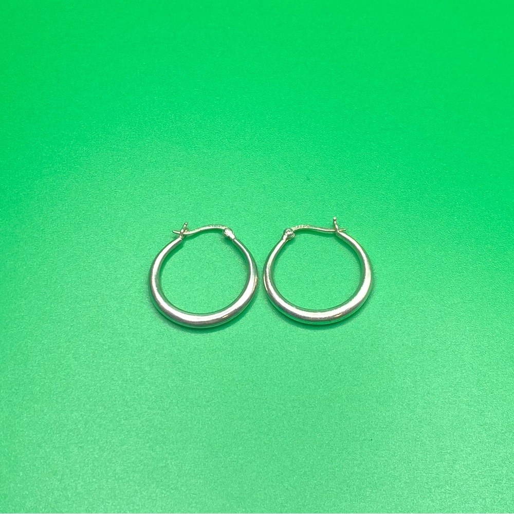 Sterling Silver Hoops. - image 1